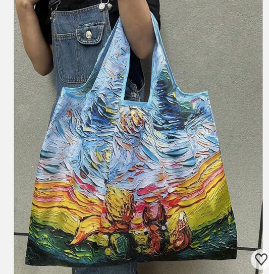 Reusable Grocery Bag - Artistic Design