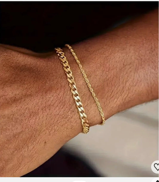 Men's Premium Stainless Steel Silver Plated Fashion Chain Bracelets