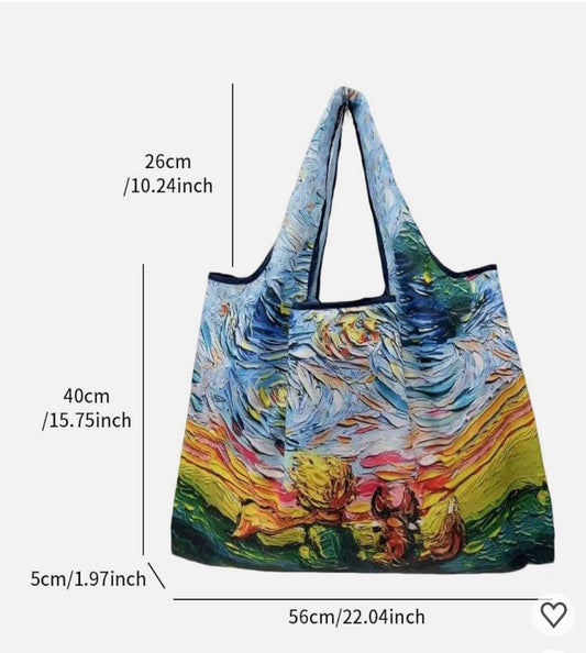 Reusable Grocery Bag - Artistic Design