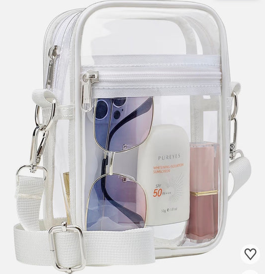 Packism Clear Bag for Stadium Events - Clear Purse for Women Mini Ardent White