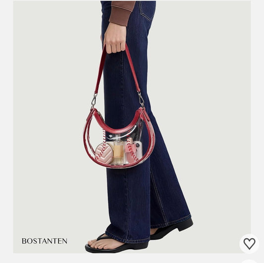 Bostanten Baseball Crossbody Purse - Sport Mom Small Shoulder Bag Vegan Leather