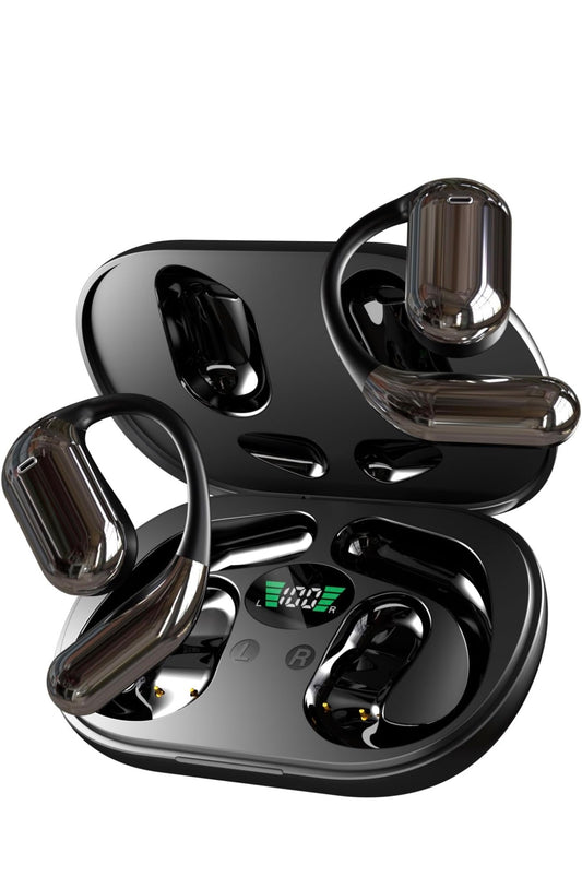 Wireless Earbuds Bluetooth with Ear Hooks - 50H Playtime LED Display Charging Case